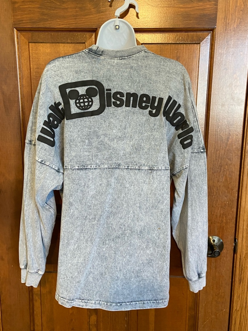 Walt Disney World Parks Spirit Jersey Shirt Adult Medium Gray Acid Wash Print